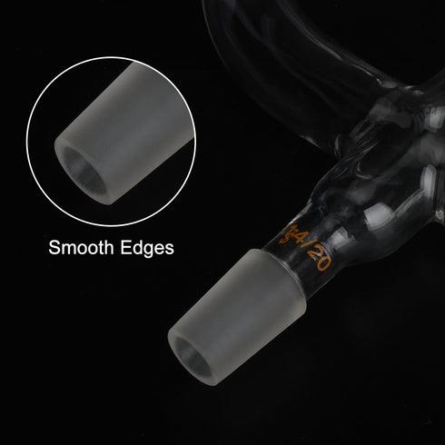 XCD Borosilicate Glass 4-Way Claisen Adapter with 14/20 Joints for Laboratory Distillation
