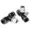 TAILONZ PNEUMATIC Male Branch Tee Push to Connect Fittings, 1/4 Inch Tube OD x 1/8 Inch NPT Thread (Pack of 10)