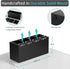 Pencil Pen Holder for Desk, Wooden Office Organizers with 4 Slots for Countertop, Makeup Brush Holder, Black
