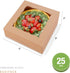 25 Kraft Bakery Boxes with Window, 8x8x4 Inches for Pastry, Cupcake, Cookies, Muffins, Pie