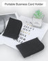 Business Card Holder Case with Zipper Pocket, Wallet for Men or Women, Black Business Card Carrier