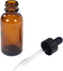 Magic Season Boston Round Glass Bottles (Amber, 1 fl oz) with Droppers - 2 Pcs
