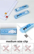 Clamp Clip Dispenser Stapler, Cute Animal Faced, Portable Handheld Paper Dispenser with 3 Metal Refill Clips - Blue and