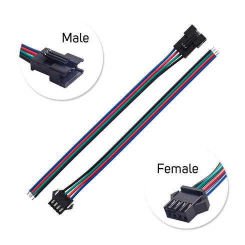 BTF-LIGHTING 10 Pairs 4pin SM JST 15cm Cable Female/Male Connectors for LED Strip RGB 5050 3528