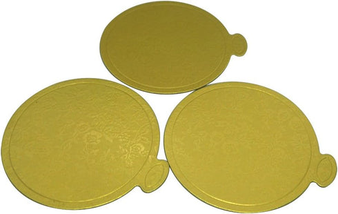 3-1/2" (9 cm) Round Mini Single Portion Cake Board, Cardboard Cake Base (Gold), 100 pcs