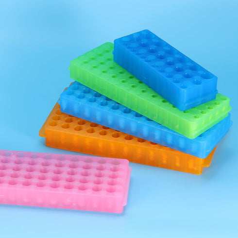 PATIKIL 60 Wells Tube Rack, 1 Pcs Double Panel Vial Holder for Microcentrifuge Tubes 0.2/0.5/1.5/2ml, Light Green