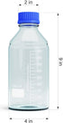1000ml Borosilicate Glass Storage Bottles, 2pcs Round Media Storage with GL45 Blue Screw Cap for Safe Probe Storage