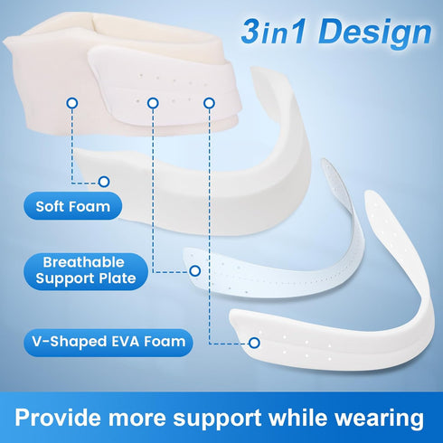 Snoozing 13.5-16.5" 3.5" Velpeau Neck Brace for Neck Pain and Strong Support, Soft Cervical Collar for Sleeping