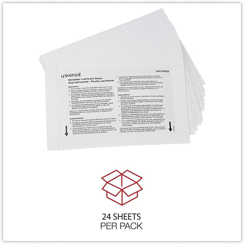 Universal RS-SLS-02 Shredder Lubricant Sheets, 5.5 in. x 2.8 in. (24/Pack)
