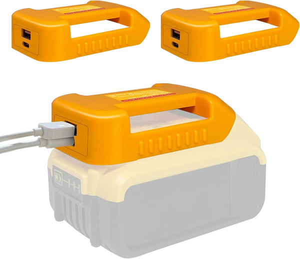 2 Pack USB Charger Adapter for Dewalt 20V Battery with USB & Type-C Fast Charging Interface (Adapter Only)