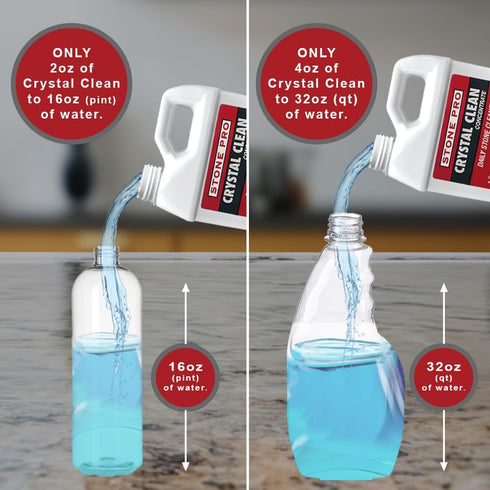 16 oz) StonePro Crystal Clean - PH Neutral Cleaner for Stone Surfaces (Ready-To-Use Spray
