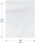 Plymor 10" x 12" Zipper Reclosable Plastic Bags (Pack of 200), 2 Mil
