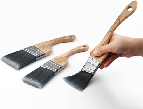 ROLLINGDOG Angled Paint Brushes for Walls - Trim Brush for Painting Wall, Furniture (1.5", 2", 2.5")