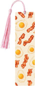 ZEYARUIBO Fried Egg & Bacon Wood Bookmark Vintage Fun Cartoon Patterns with Tassels