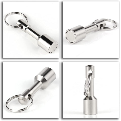 Keychain Magnet for Testing Brass, Pocket Magnets for Purse with Strong Neodymium, 2PACK-D12mm