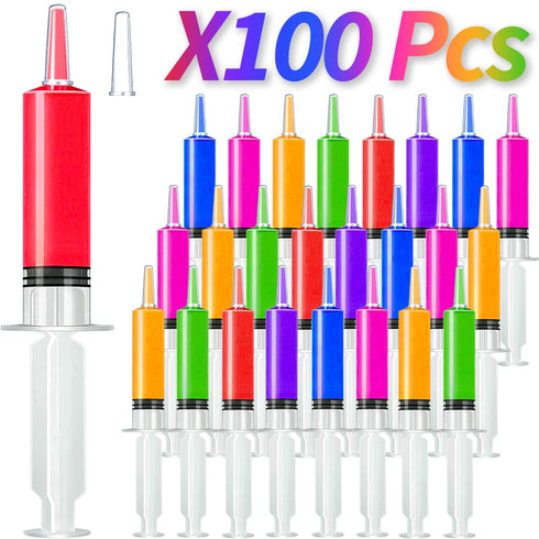 100 Pack Syringes with Tip Cap - 20ml BPA-Free Liquid Syringes for Parties and Events