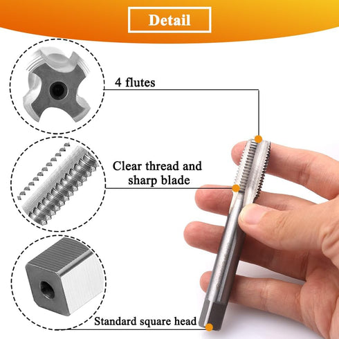 Metric Tap and Die Set, M14 x 1.5mm HSS Machine Thread Tap, Alloy Tool Steel Round Die, Right Hand