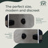 EVI Wall/Handle Adhesive Doorstop, 0.9'' X 0.55'' Black Rubber with V2A Stainless Steel, Includes Screw + Clamping