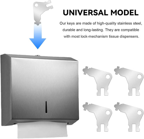 Qoaimu 5Pcs Commercial Paper Towel Dispenser Key, Universal Replacement Key Compatible with Georgia Pacific Towel