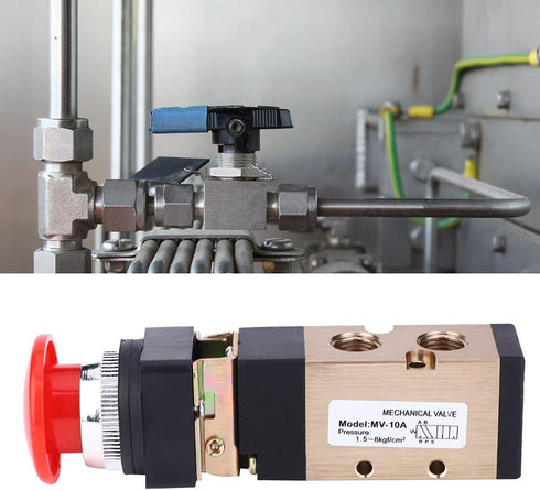 MV-10A Pneumatic Mechanical Valve 2 Position 5 Way Push Button Spring Return 1/4In PT Reversing Valve