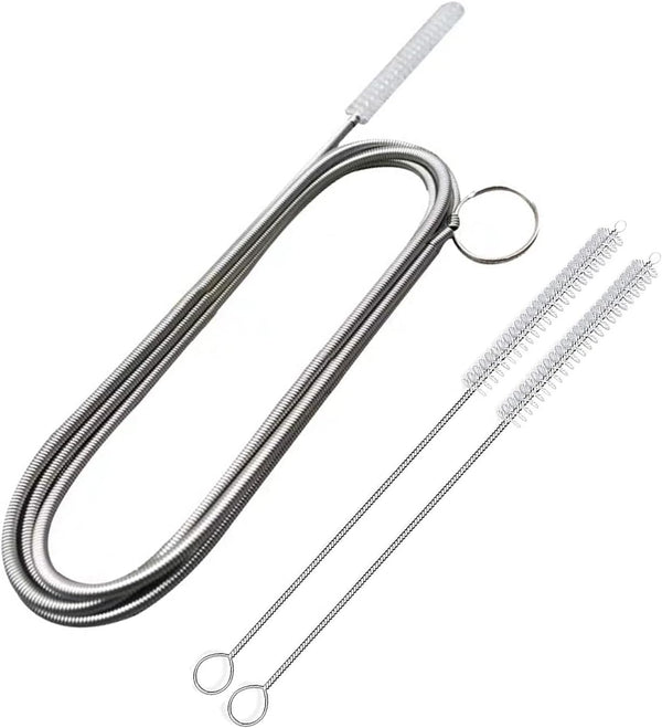 61 inch Long Drain Brush Hose, Flexible Feeding Tube Cleaning Brush and 2 PCS 7.9 inch Straw Cleaning Brush, White