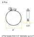 8 Pieces 4" Adjustable 304 Stainless Steel Duct Clamps - Hose Clamp Pipe Clamp for Air Ducting