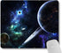 Awesome Space Planets Rectangle Mouse Pad, Large Navy Blue Galaxy, 240x200x3mm