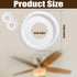 4 9.8" 4" Moukeren Pieces Ceiling Medallion Molded PU Ceiling Fan Medallions for Light Fixtures OD x ID Smooth White