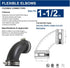 Supply Giant 6I74 Flexible Elbow Coupling - 1 1/2", Black, with Stainless Steel Clamps