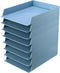 TecUnite 8 Pieces Stackable Blue Letter Trays for Desk, Rectangular Plastic File Organizer for Office Classroom Desktop
