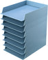 TecUnite 8 Pieces Stackable Blue Letter Trays for Desk, Rectangular Plastic File Organizer for Office Classroom Desktop