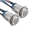 APIELE 12mm Latching Push Button Switch, Pre-Wired 150mm High Round Head Stainless Steel, Normally Open with Ring LED