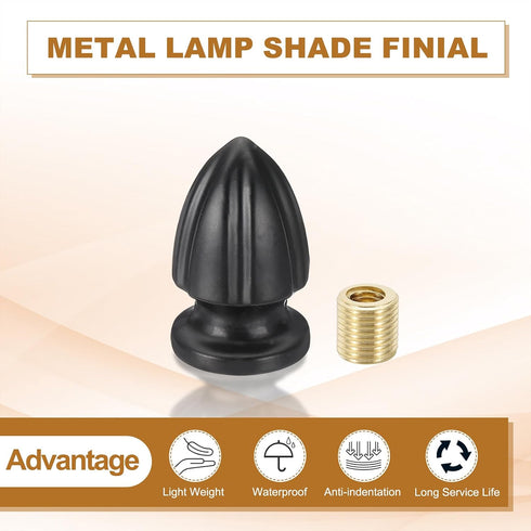 20x33mm 2 M10x1mm PATIKIL Lamp Shade Finial, Pcs Lamp Finials Caps Knob Threaded Base Aluminum Solid Lamp Finial