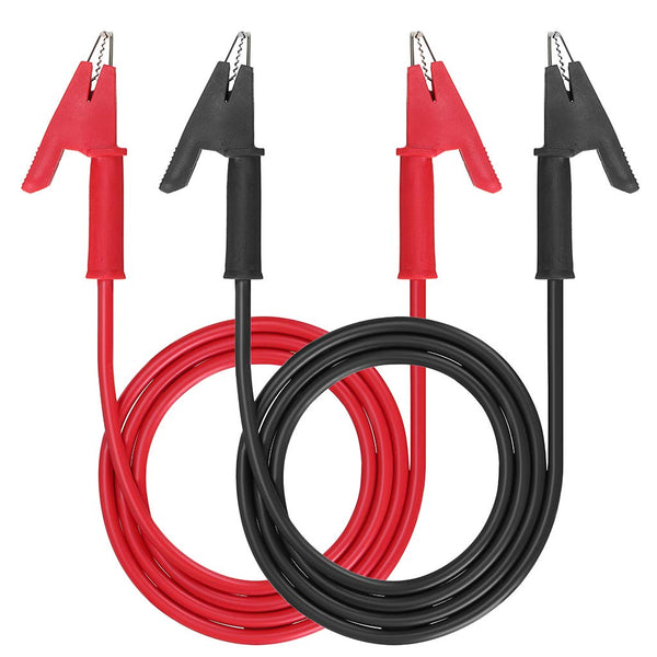 Sumnacon Dual Ended Crocodile Alligator Clips, 15A Test Lead Wire Cable with Insulators, 2 Pcs 3.3 ft/1m