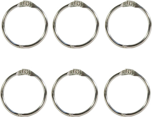 DESKEMAI 2 Inch Metal Nickel Plated Loose Leaf Binder Rings, Silver, 6 Pack