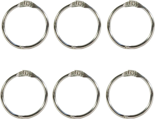 DESKEMAI 2 Inch Metal Nickel Plated Loose Leaf Binder Rings, Silver, 6 Pack