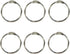 DESKEMAI 2 Inch Metal Nickel Plated Loose Leaf Binder Rings, Silver, 6 Pack