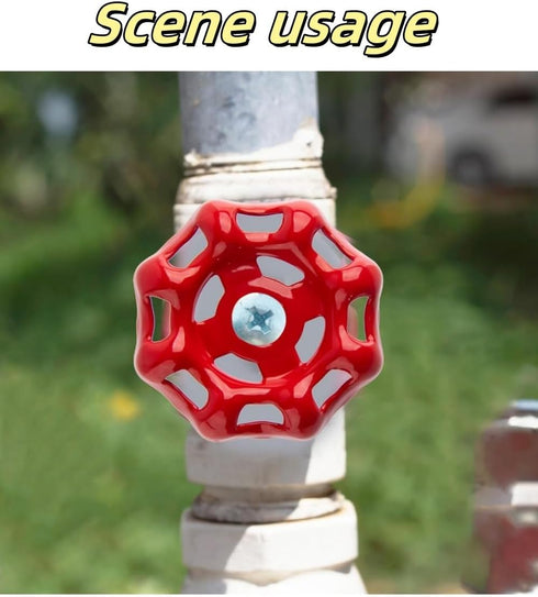 luvilly 2pcs Handle,6x6mm Rustproof Faucet Round Wheel Hose Bib Handle Red Water Spigot Handle,Outdoor Faucet Valve
