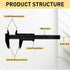 TamBee Plastic Vernier Caliper, 150mm Mini Caliper for School Students, 5PCS Double Scale Jewelry Brow Sliding Gauge
