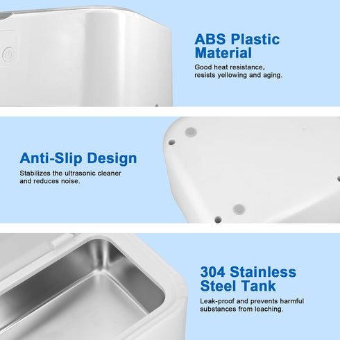 49kHz 40W 27oz 304 5 Ultrasonic Jewelry Cleaner Professional Sonic Cleaner, Stainless Steel Tank, Modes Digital Timer