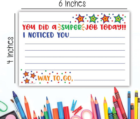 m&h invites Super Job - Teacher Notes to Parents, Classroom Incentive Cards for Good Behavior, Package of 50