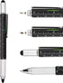 DUNBONG 6-in-1 Metal Multi Tool Pen - Stylus, Screwdriver, Ballpoint Pen, Level, Ruler, 1-Count (Black)