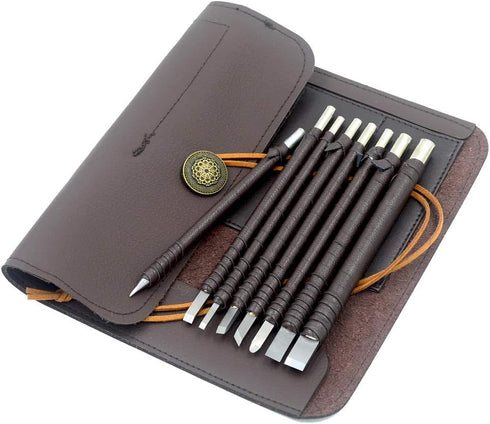 8pcs Tungsten Steel Soft Limestone and SlateStone Alabaster Carving Kit, Engraving Blade Chisel Tool Set