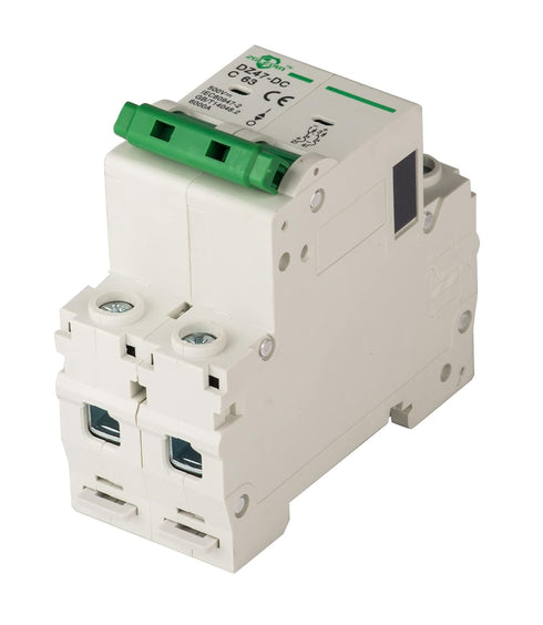 DC Miniature Circuit Breaker, 12V-250V, 2 Pole 32A Mini Home Circuit Breaker, DIN Rail Mount
