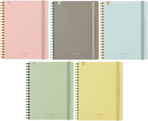 KOKUYO Sooofa Soft Ring Notebook, 0.2 inch (4 mm) Grid Ruled, 80 Sheets, A5, Set of 5 Colors, Japan Import