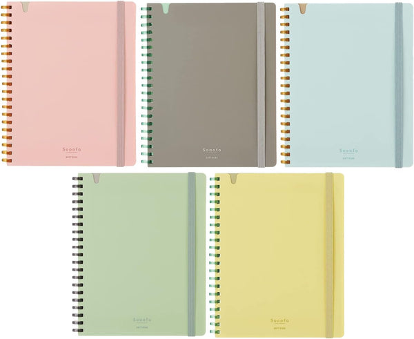 KOKUYO Sooofa Soft Ring Notebook, 0.2 inch (4 mm) Grid Ruled, 80 Sheets, A5, Set of 5 Colors, Japan Import