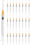 24 Pack 1ml Syringes with Needle, 25G 1”, Sterile Luer Lock Individually Packaged for Labs and Pets