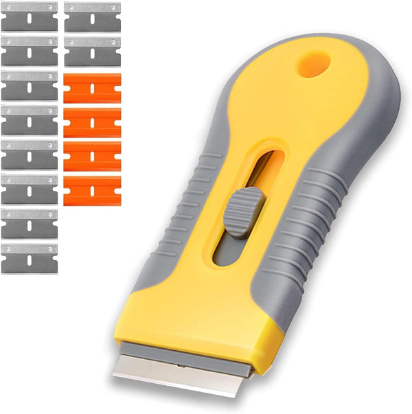 WEGAZ Razor Blade Scrape with 15pcs Extra Blades, Scraper Tool, Razor Blade Retractable,