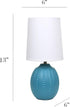 LT1163-TEL 12.5" Simple Designs Chic Glow Mini Textured Oval Table Lamp, for Bedroom, Office, Living Room, Stylish