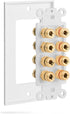 4 Fosmon (Quad Speaker Home Theater Wall Plate - Premium Quality Gold Plated Copper Banana Binding Post Coupler Type